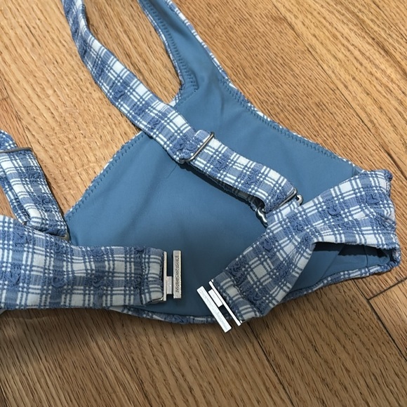 New JONATHAN SIMKHAI Adriatic plaid bikini top - Picture 5 of 5
